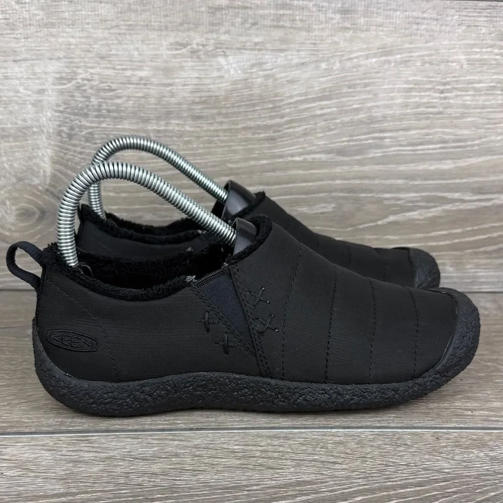 Keen Howser II Women’s Sz 7.5 Black Quilted Faux Fur Lined Warm Slip On Boots